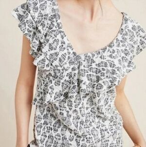 Anthropologie Dolan Savannah Left coast Ruffle top Blouse Size S